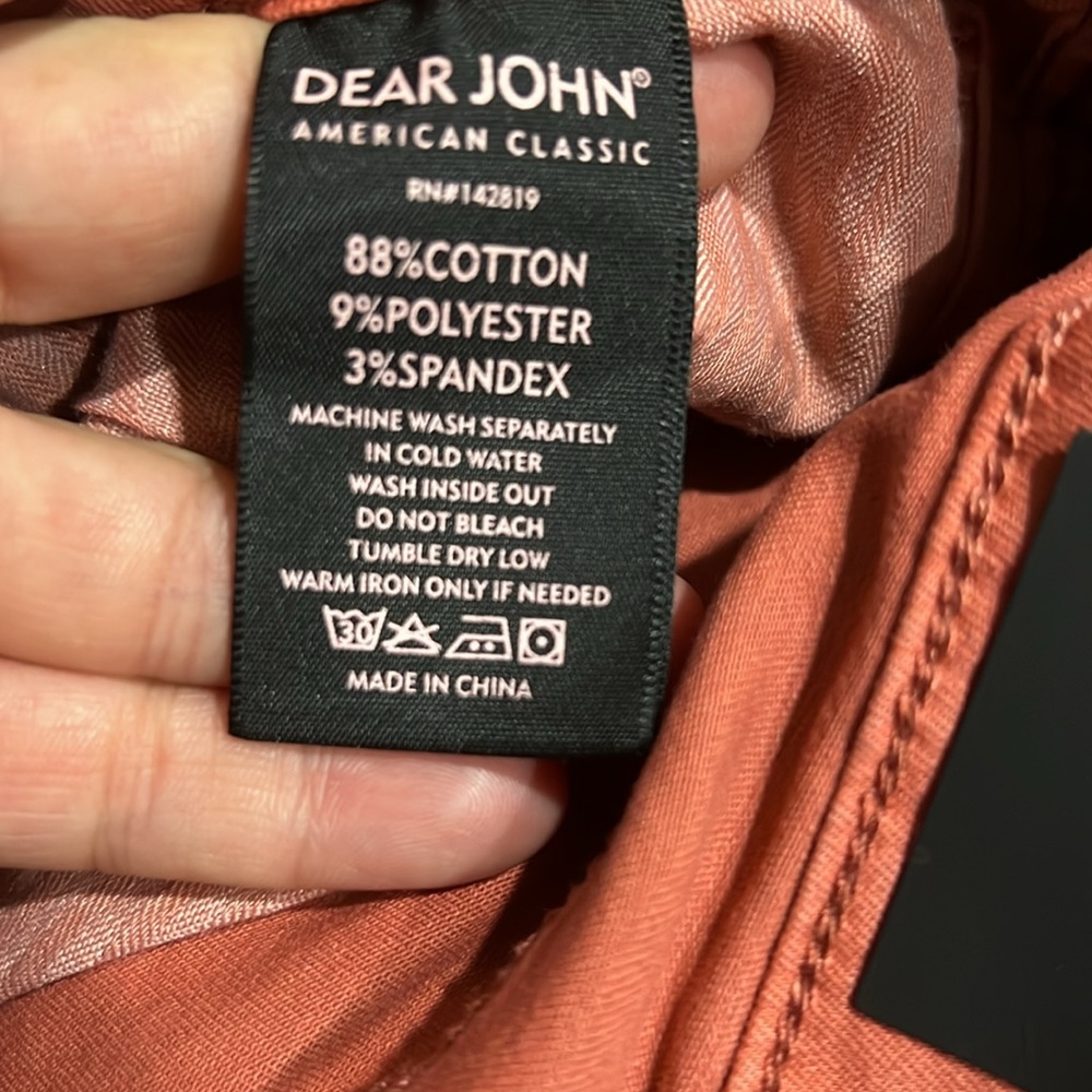 Gorgeous dusty coral color to your John jeans in a size 29 rolled up hem line - Picture 8 of 8